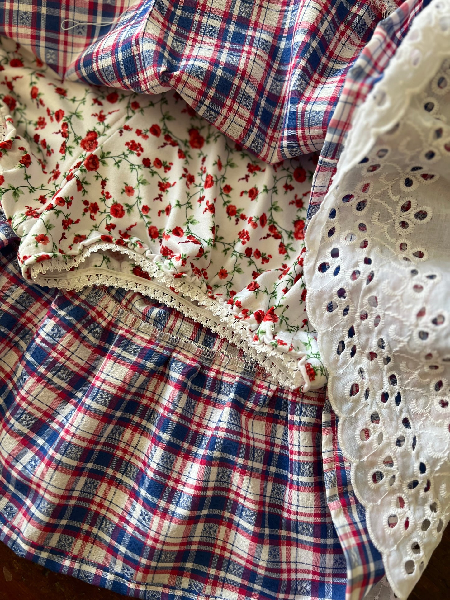 Prairie Skirt Set in Blue Gingham