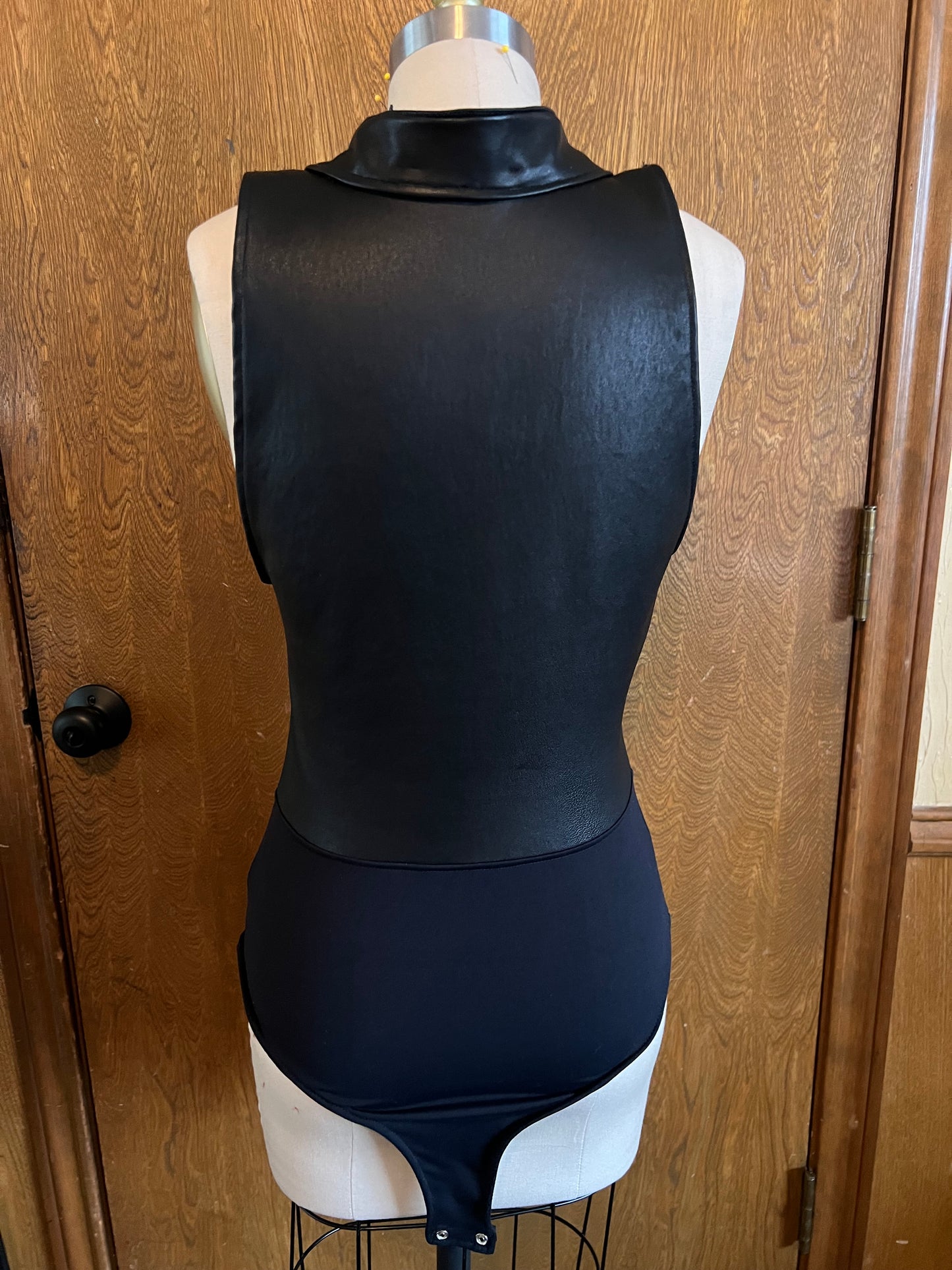 Barb Wire Leather Corset Bodysuit