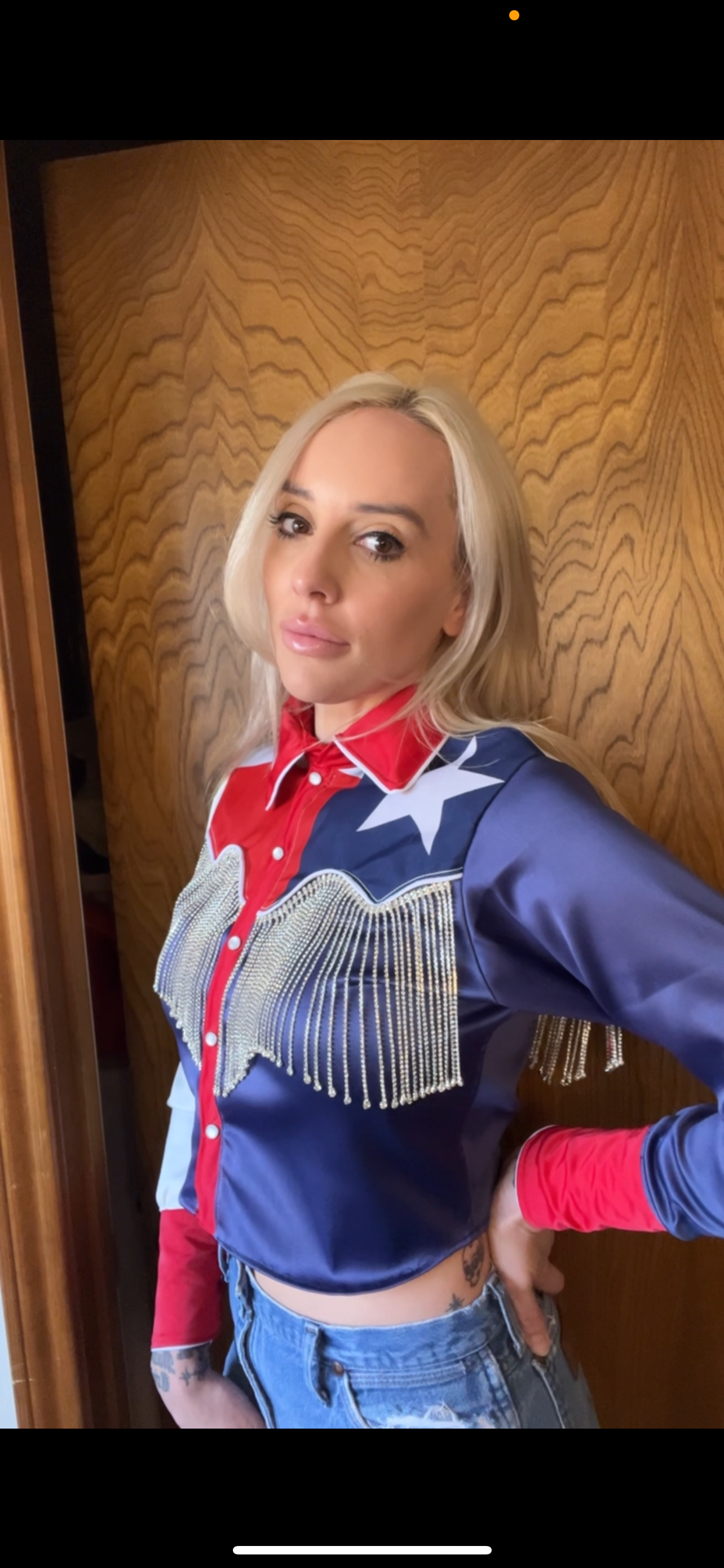 The Lone Star Pearl Snap Jacket - Cropped, Texas Flag