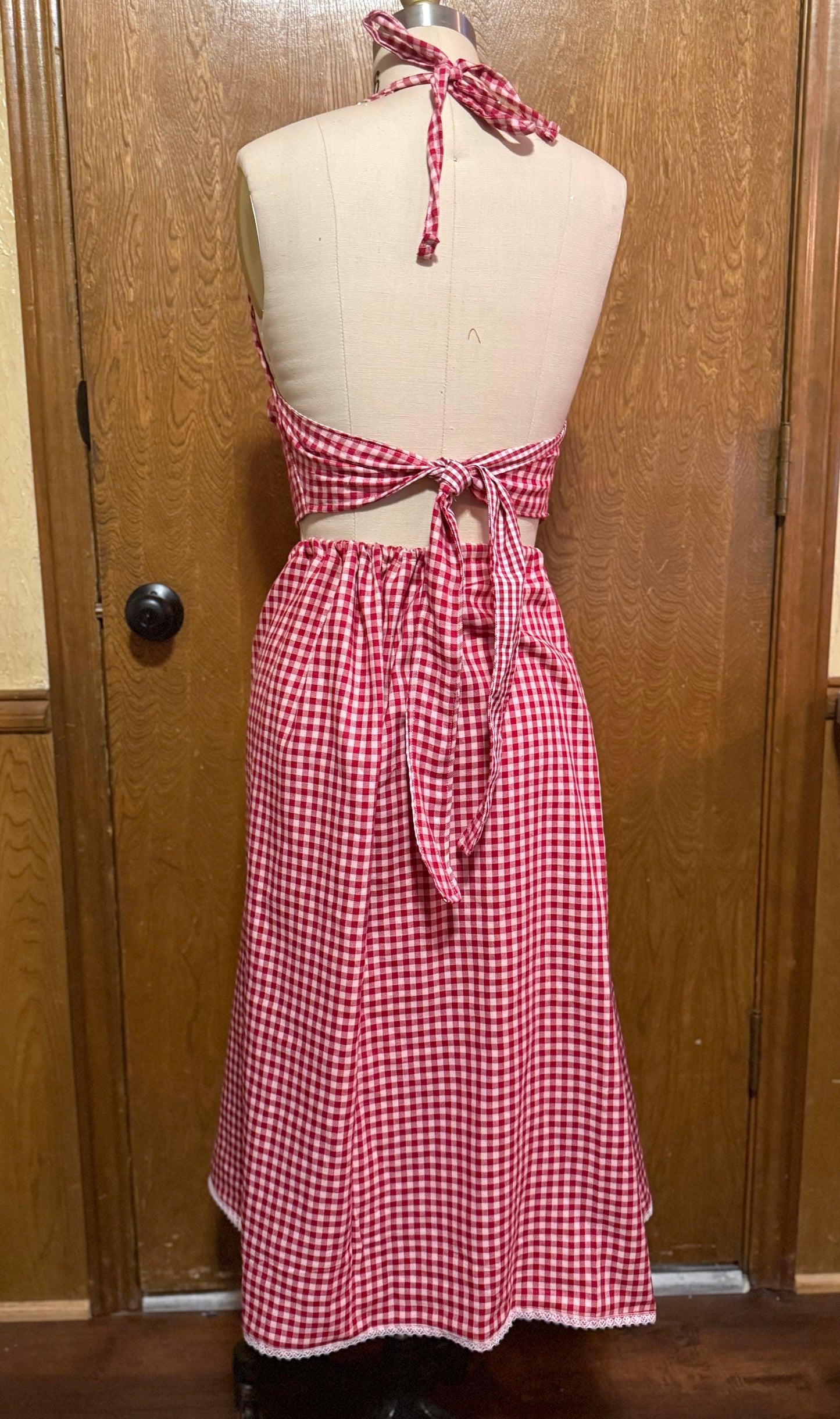 Gingham Halter Skirt Set