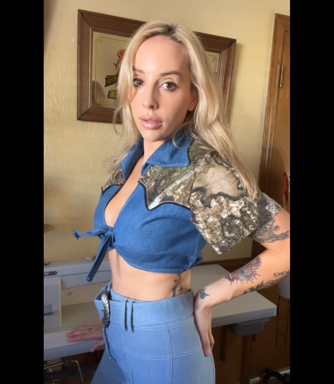 Realtree Camo Denim Darlin’ Wrap Top