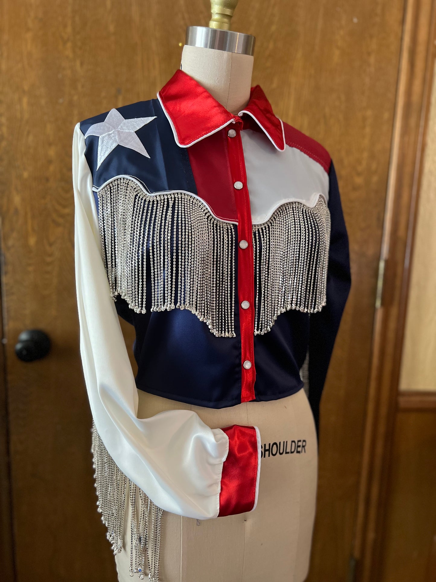 The Lone Star Pearl Snap Jacket - Cropped, Texas Flag