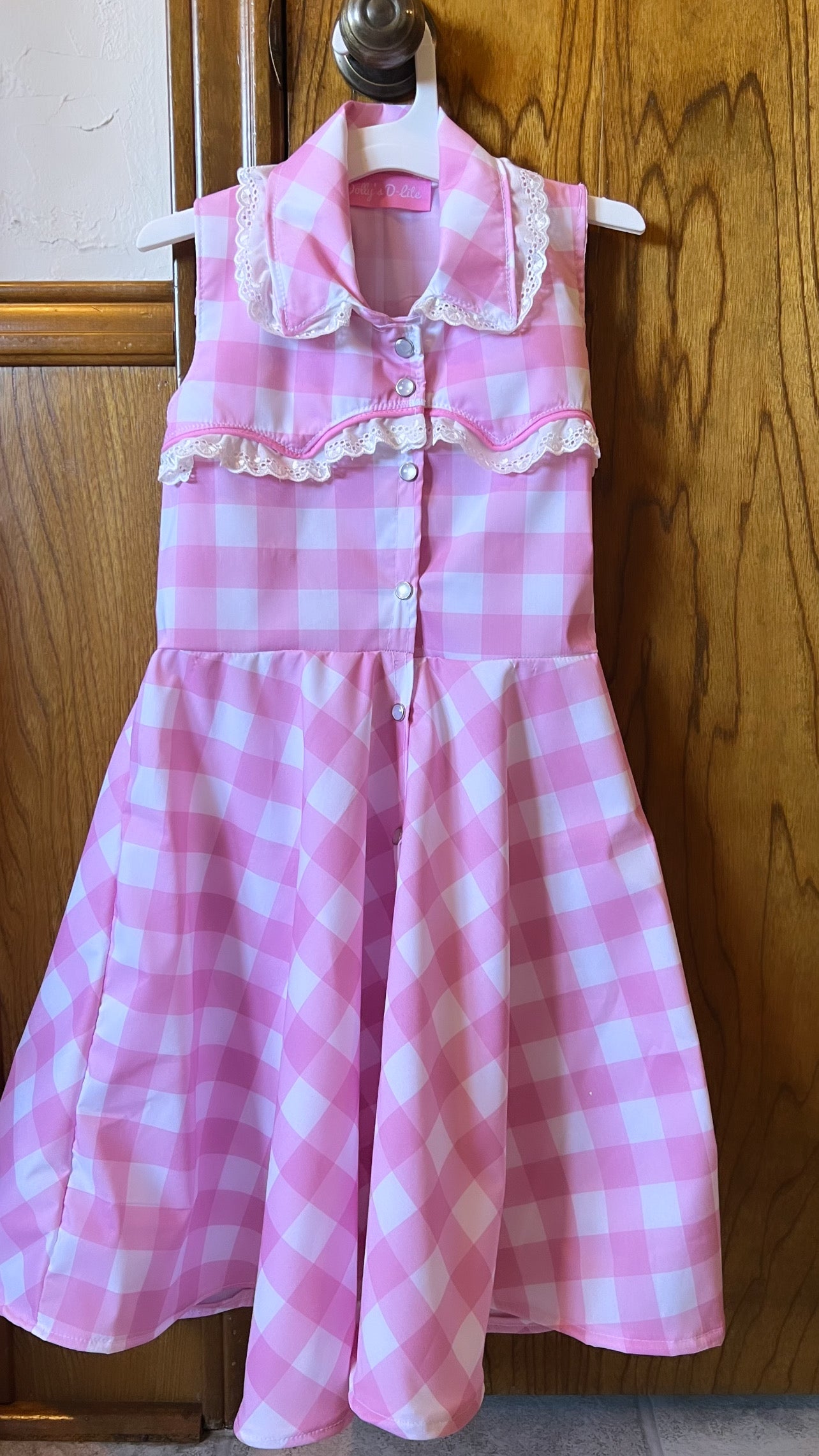 pink plaid dress barbie Barbie Movie Margot Pink Plaid Check Dress