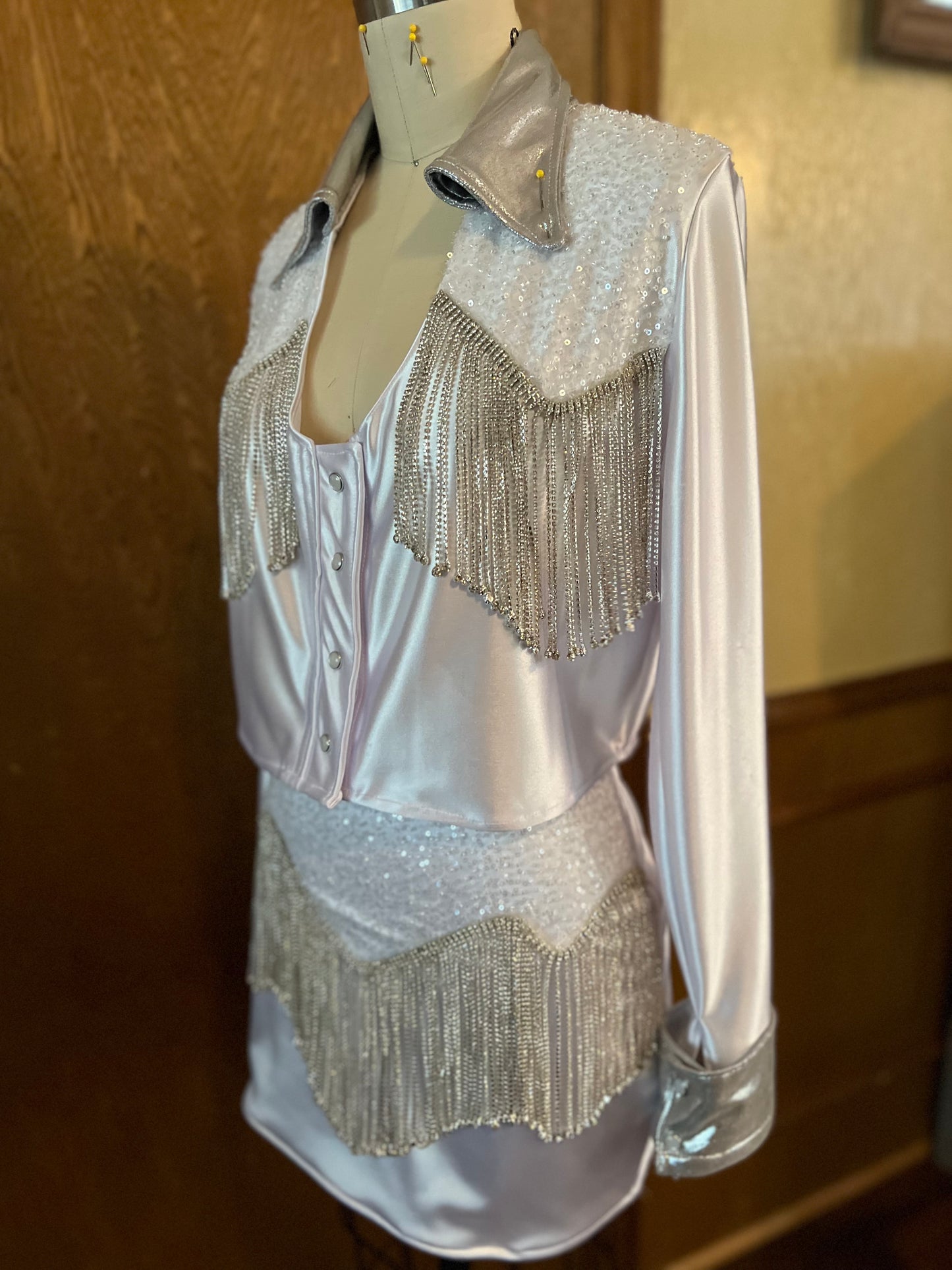 Leah Pearl Snap Skirt Suit