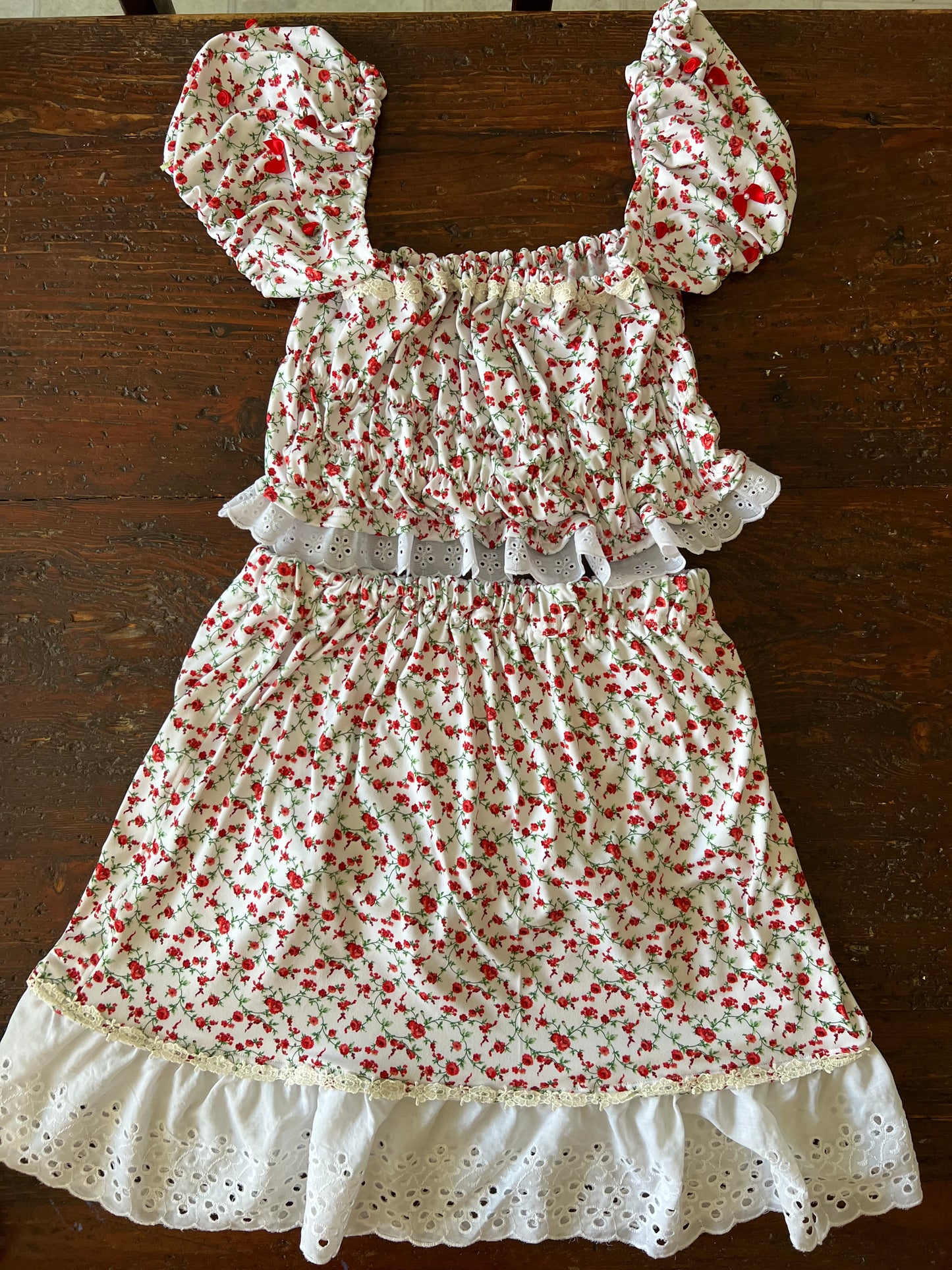 Prairie Skirt Set in Rose Bud