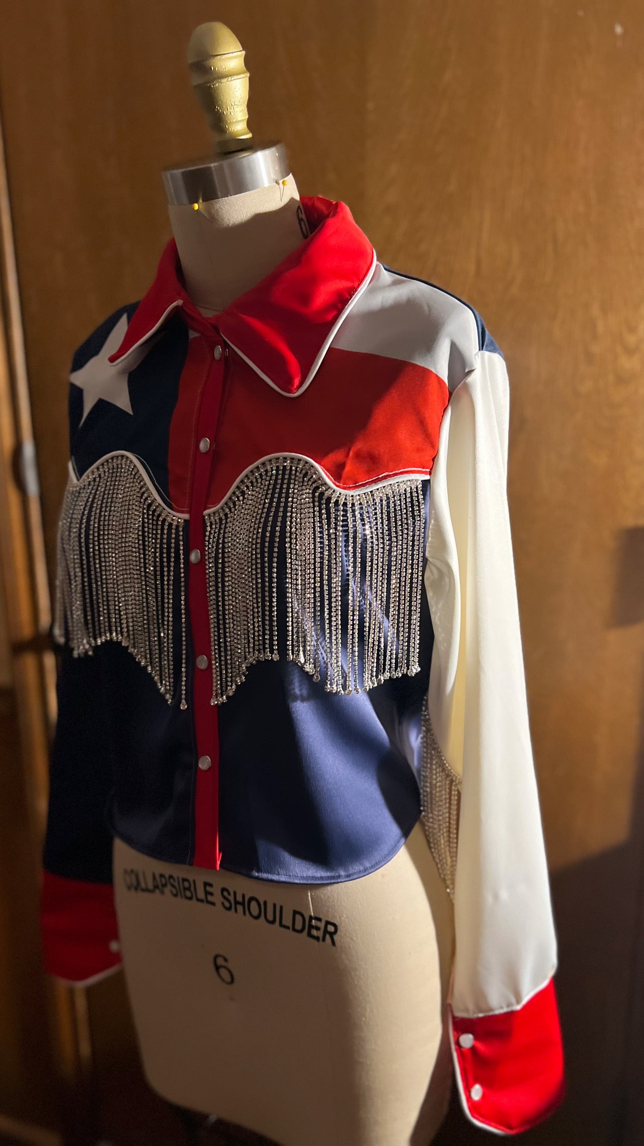 The Lone Star Pearl Snap Jacket - Cropped, Texas Flag
