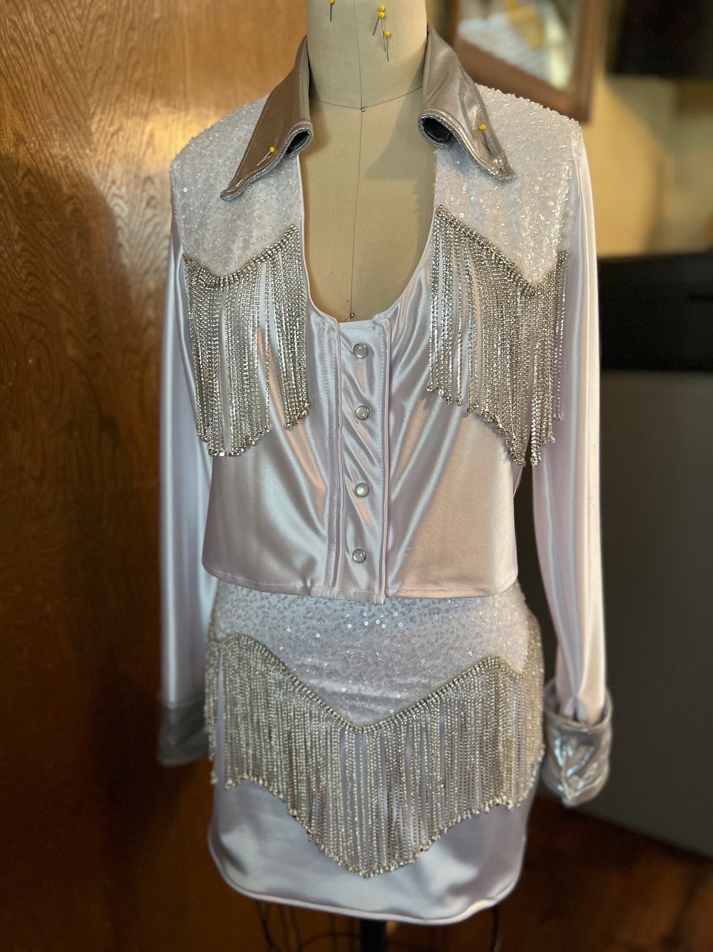 Leah Pearl Snap Skirt Suit