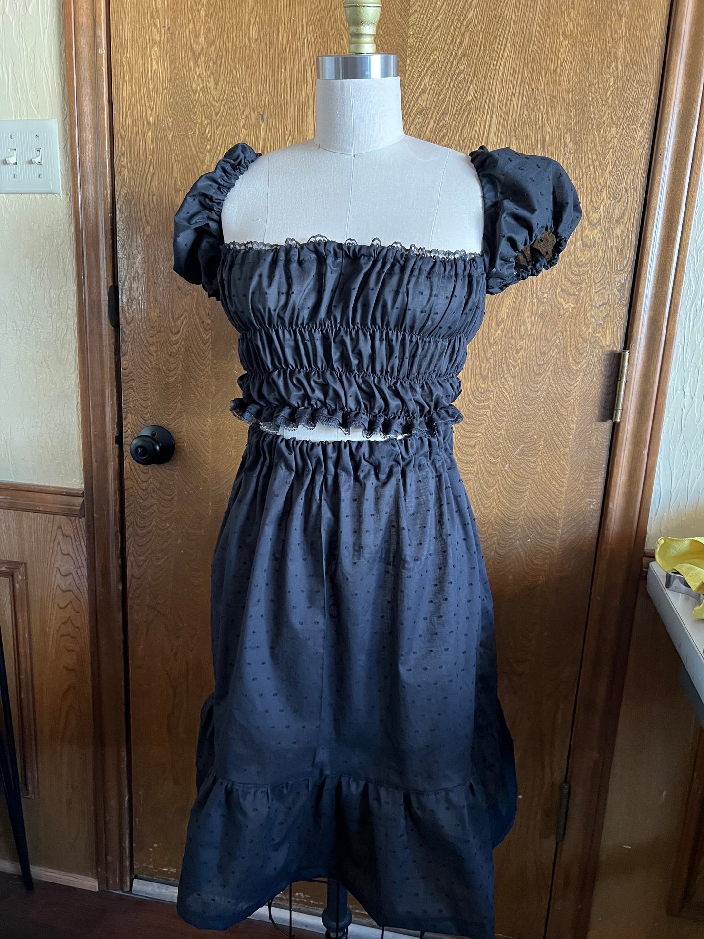 Prairie Skirt Set in Black Swiss Dot