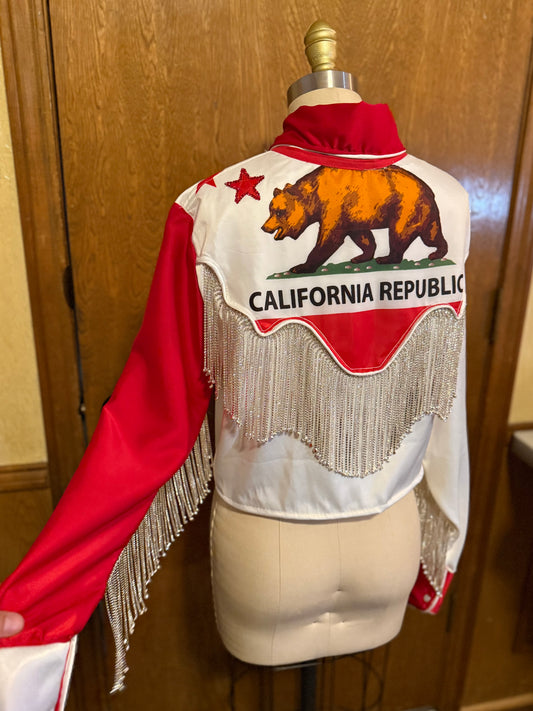 California Flag Peark Snap Jacket - Cropped, California Flag