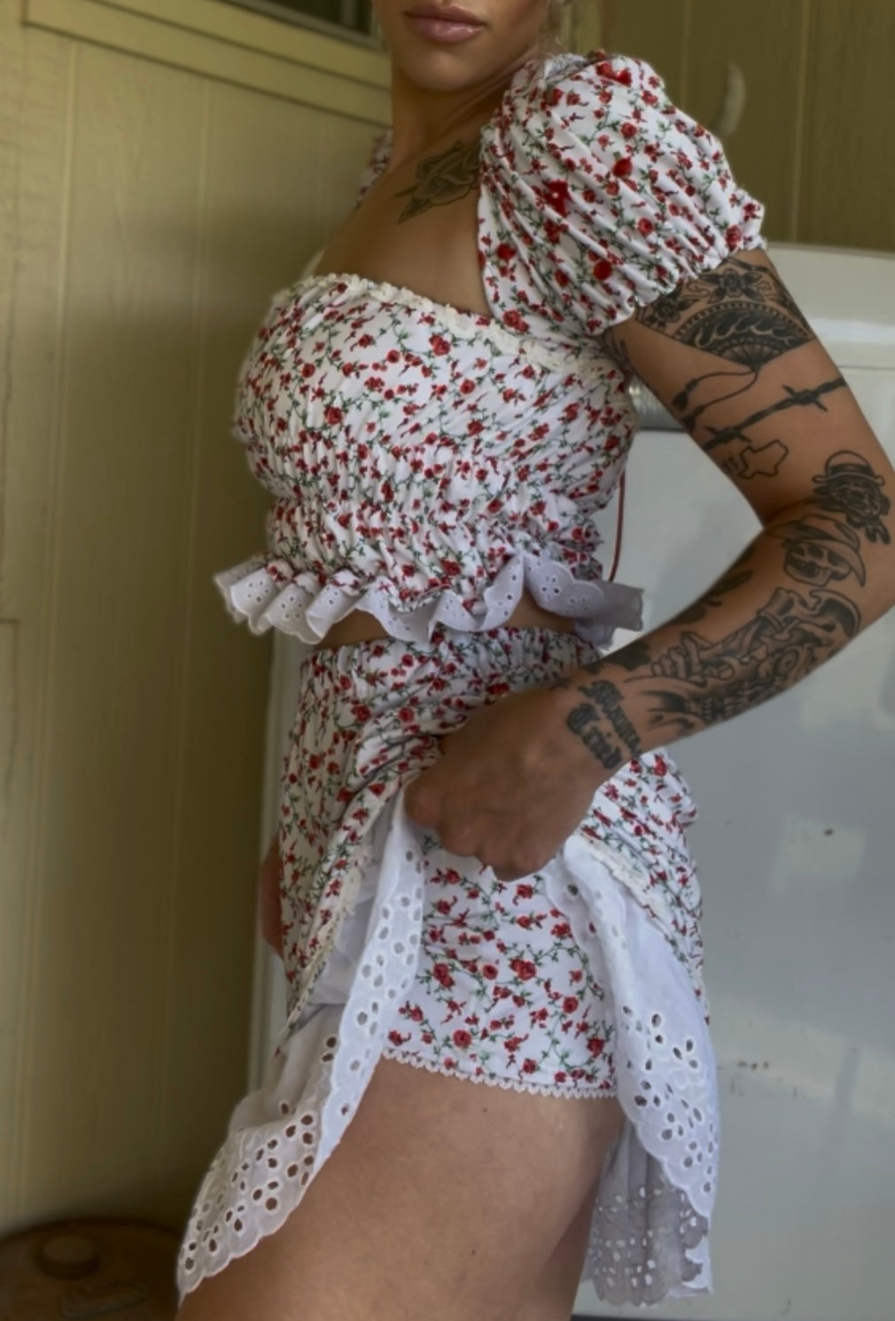 Prairie Skirt Set in Rose Bud