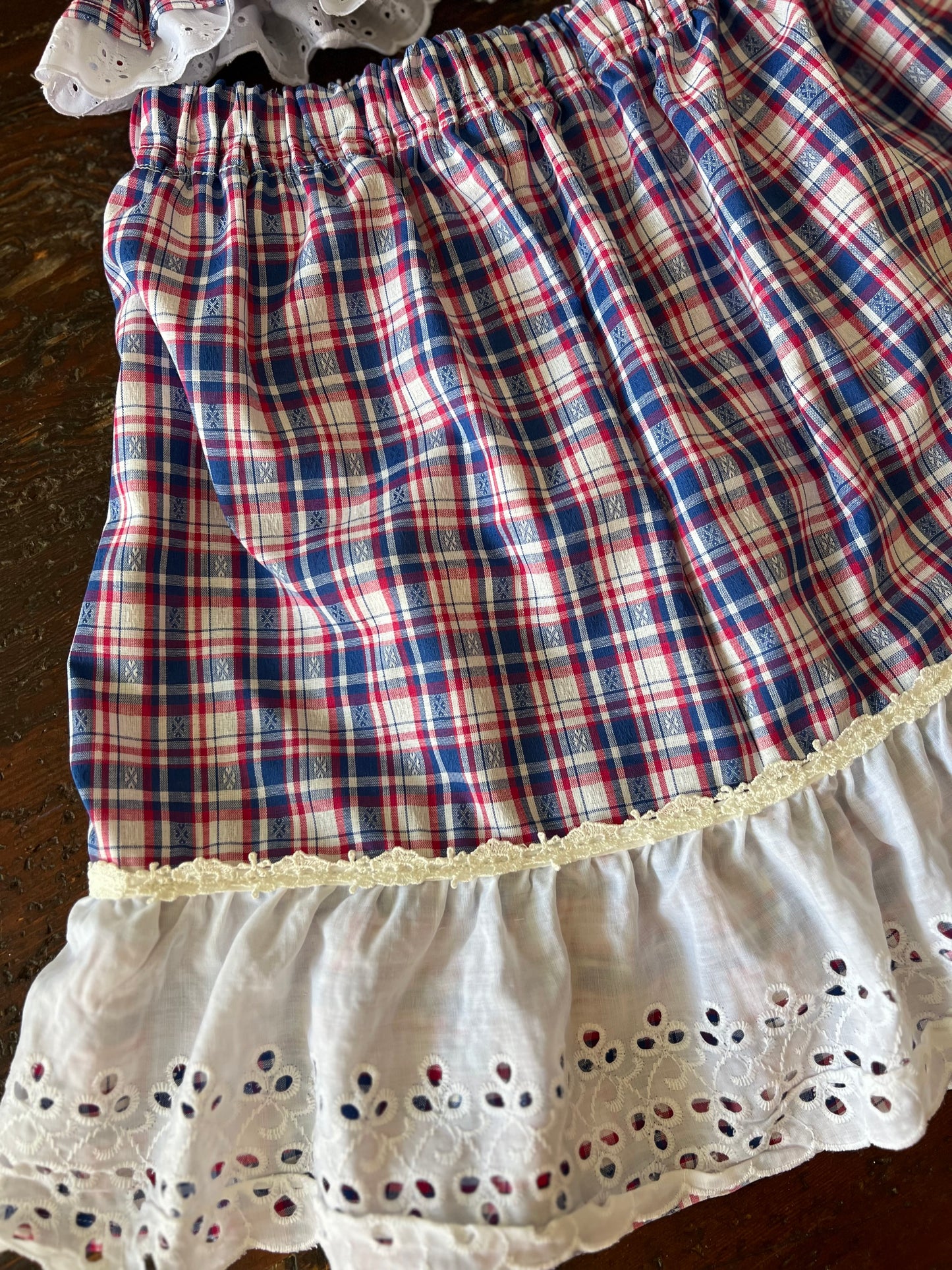 Prairie Skirt Set in Blue Gingham