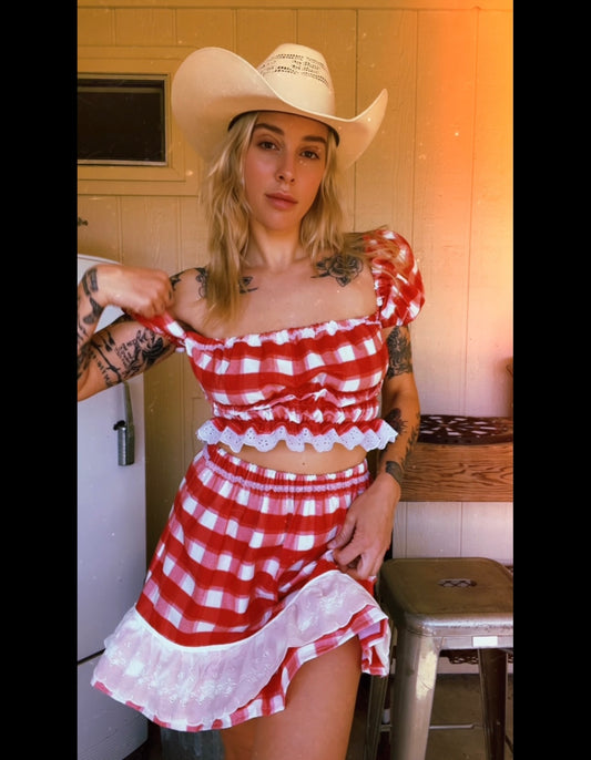 Prairie Skirt Set in Gingham