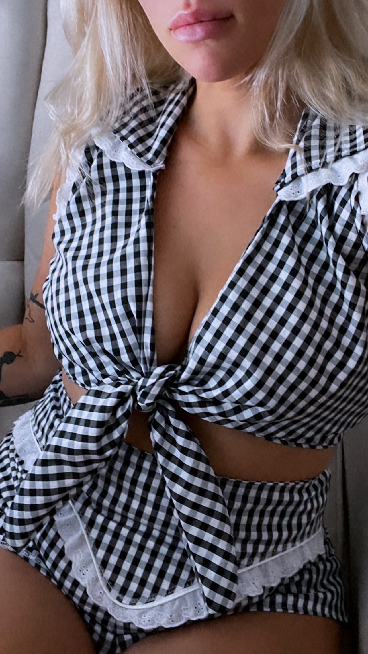 EmmyLou Gingham Wrap Top