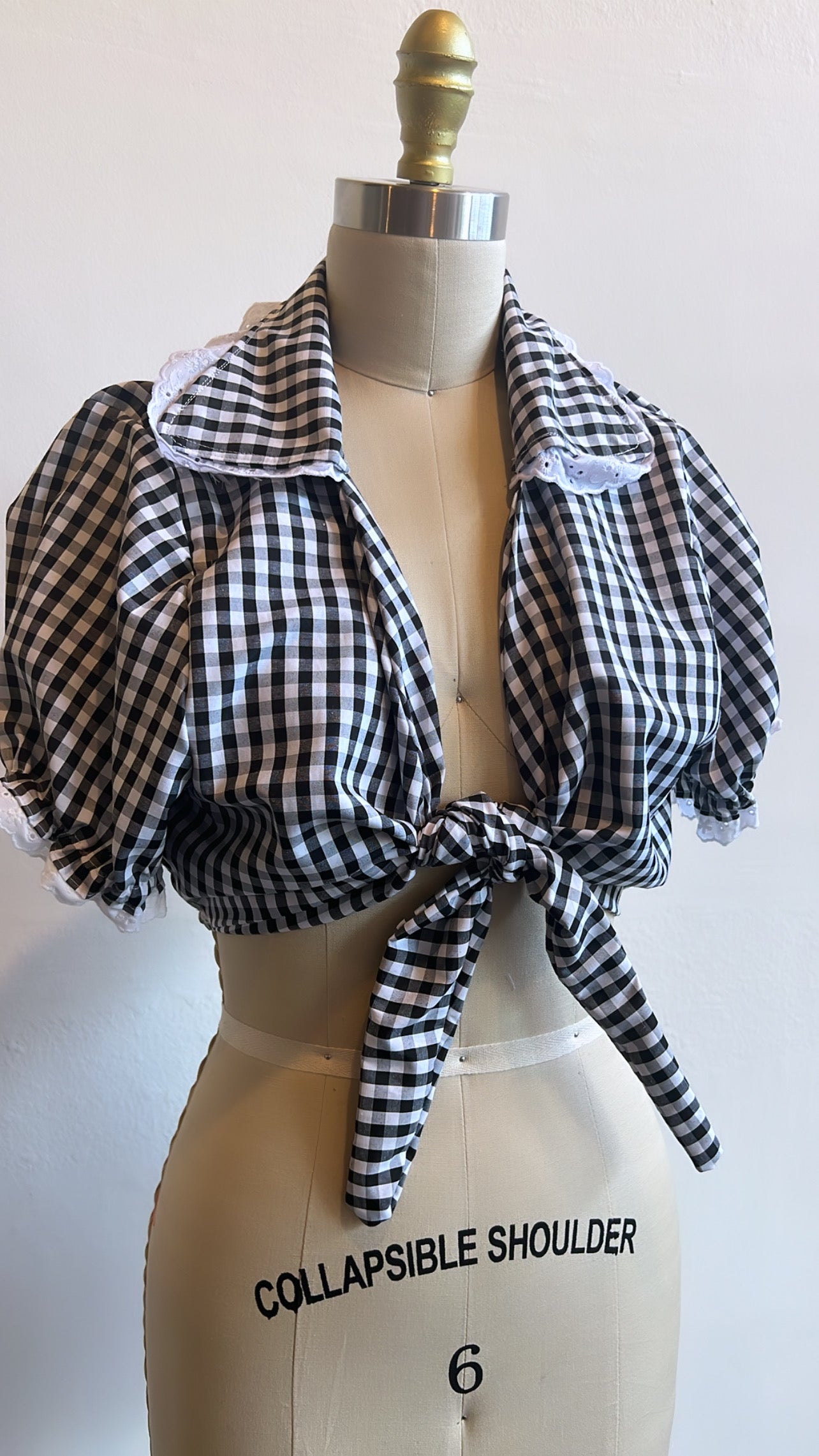 EmmyLou Gingham Wrap Top