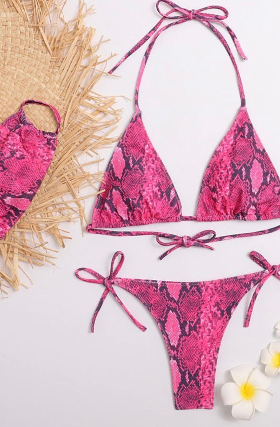 Pink snakeskin bathing suit 2025