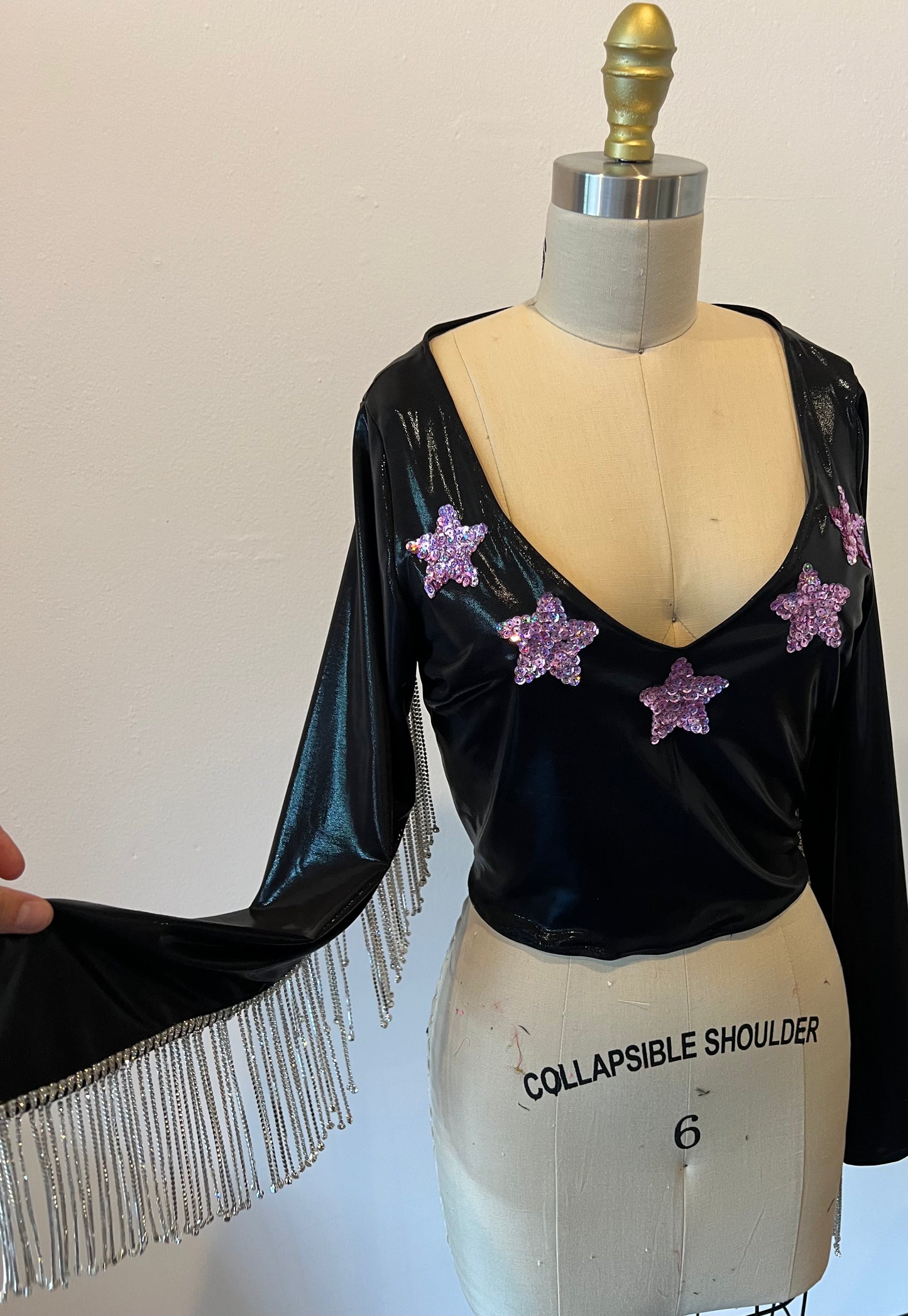 Rhinestone Cowgirl Blouse with Rhinestone Fringe