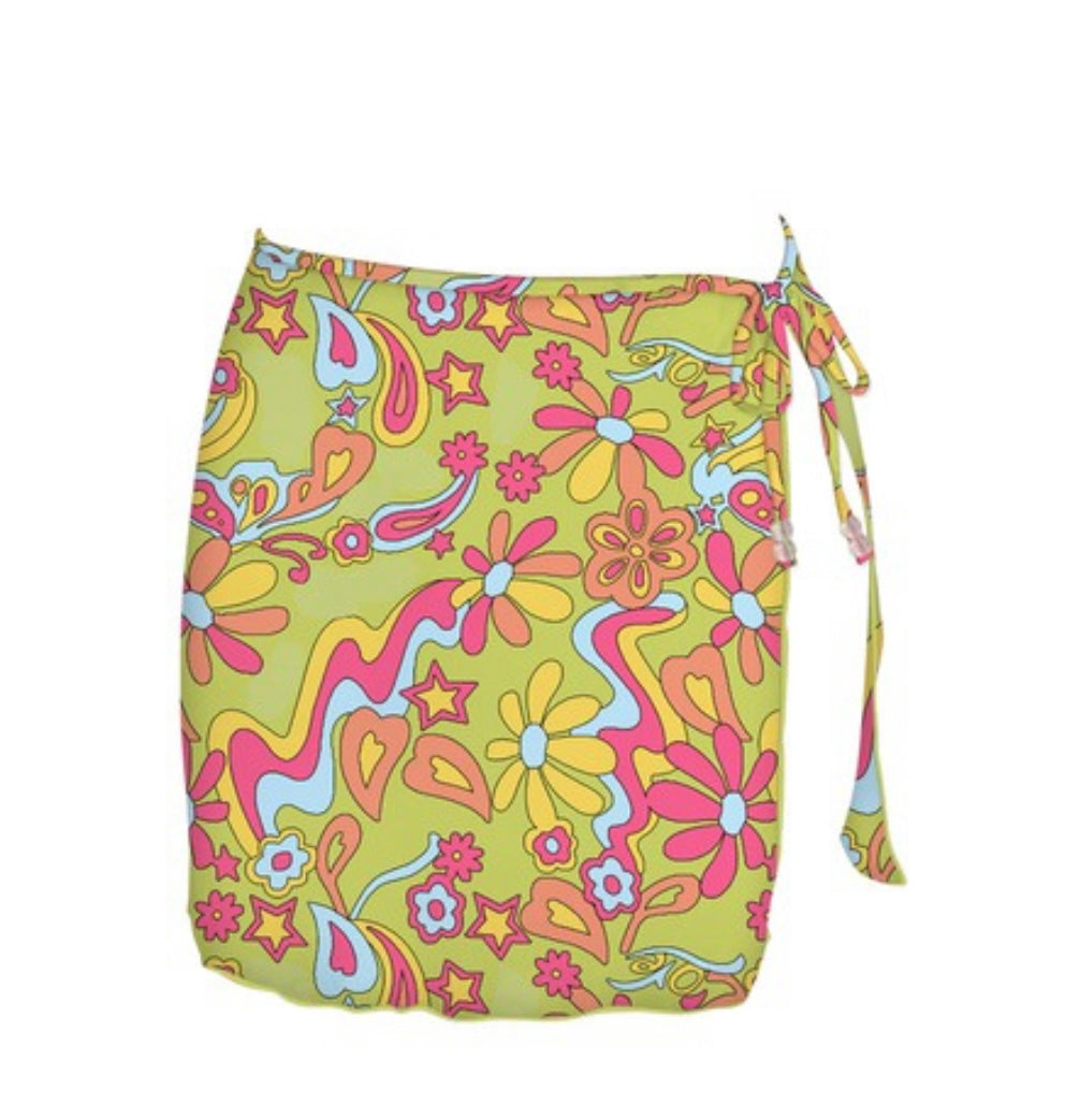 Groovy 60's Floral Matching Sarong