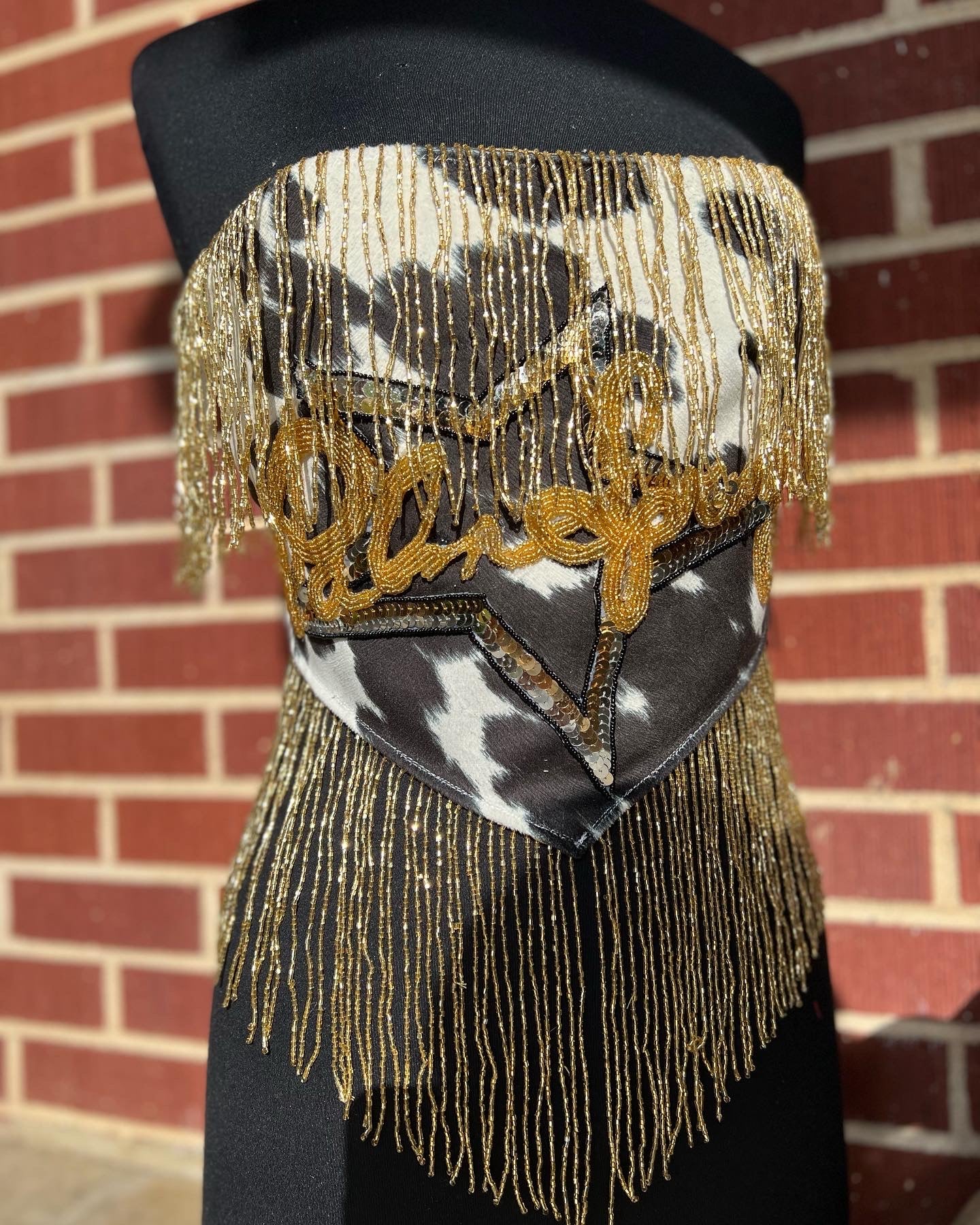 'Palm Springs' Cow Print Crop Bandana Top