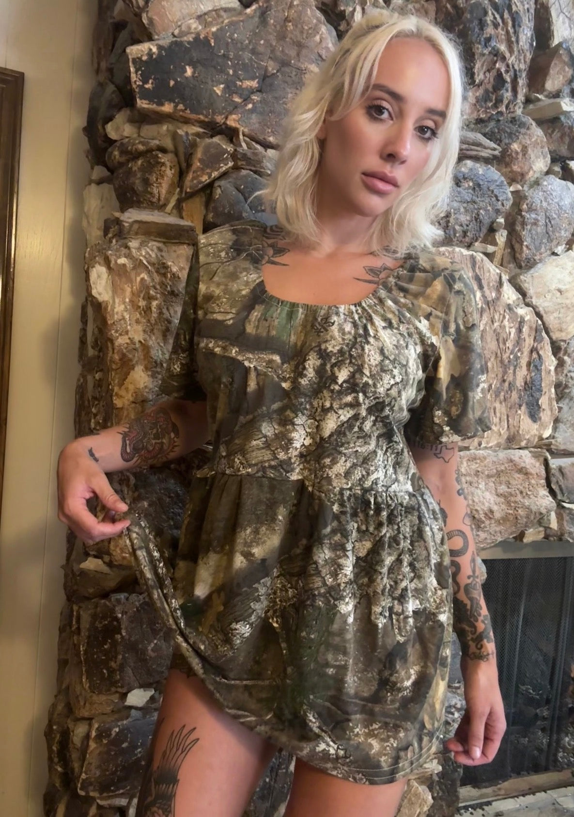 Camo Babydoll Dress