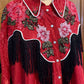Lurex Pearl Snap Shirt With Floral Embroidery