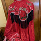 Lurex Pearl Snap Shirt With Floral Embroidery