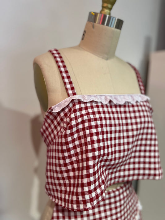 Emmylou Gingham Boxy Tank Top