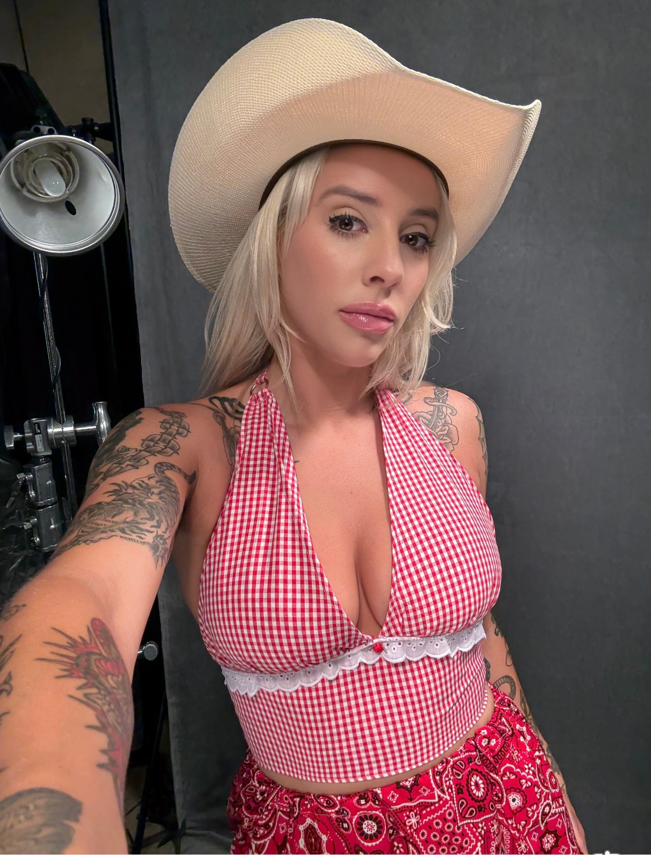 Gingham Halter Top