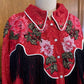 Lurex Pearl Snap Shirt With Floral Embroidery