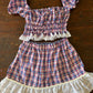 Prairie Skirt Set in Blue Gingham