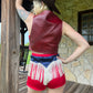 Up In Flames Leather Corset Top