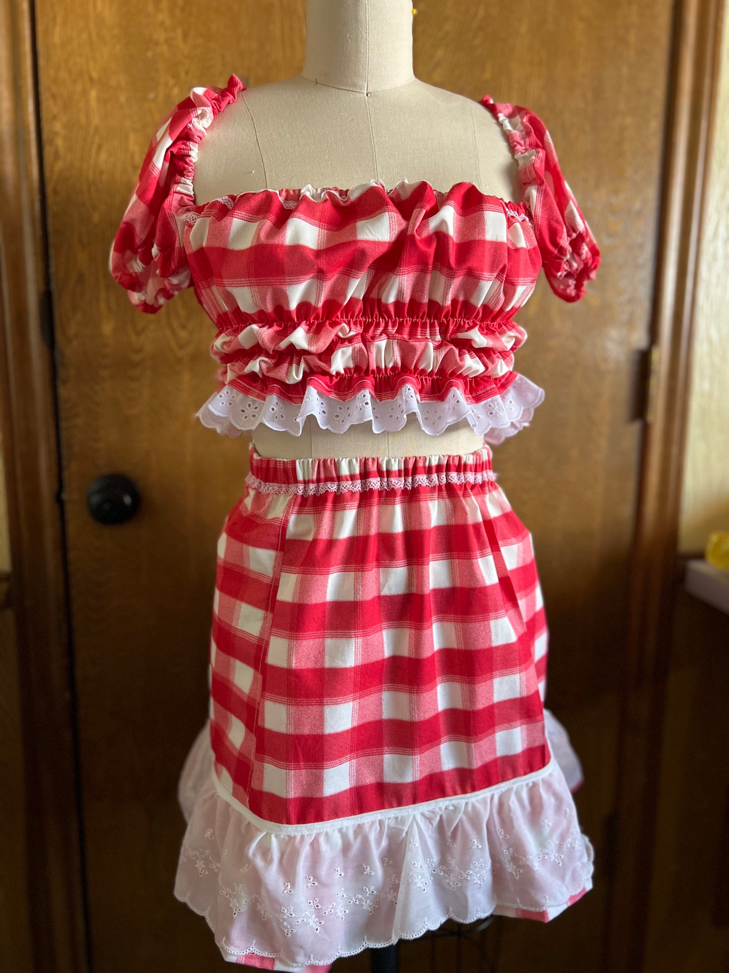 Prairie Skirt Set in Gingham