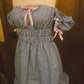 'Bonnie' Gingham Dropped Puff Sleeve Dress