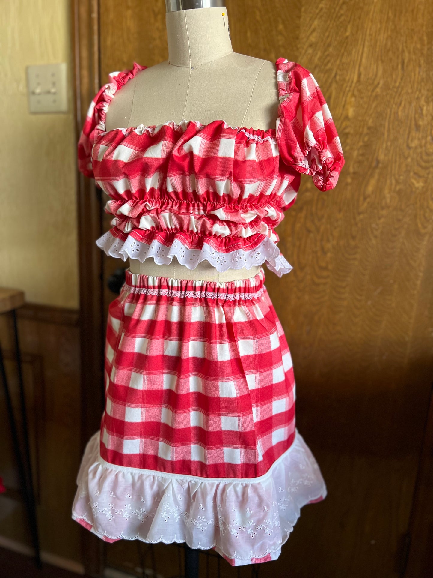 Prairie Skirt Set in Gingham