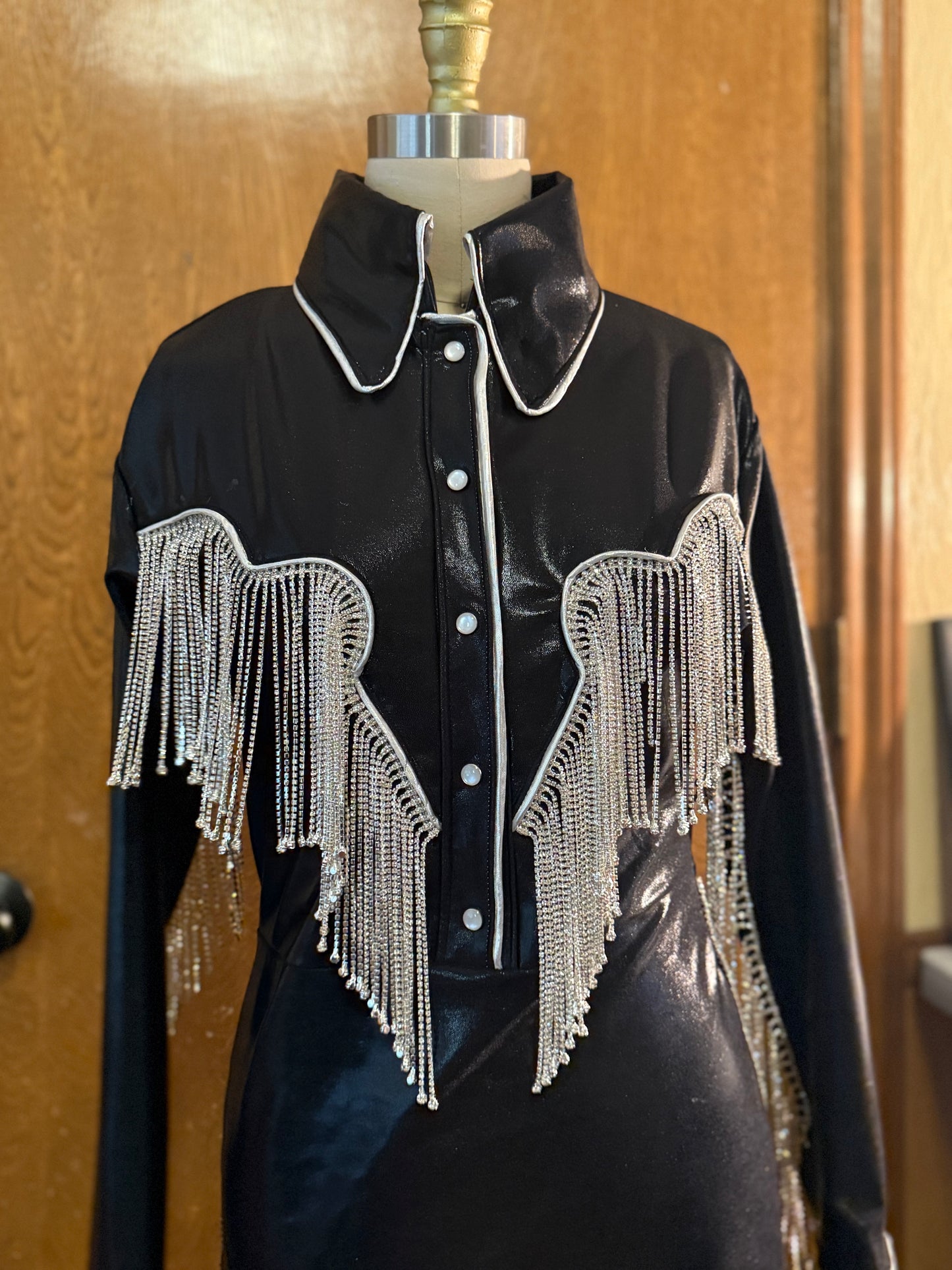 Rhinestone Pearl Snap Dress