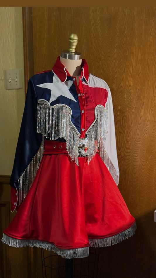 The Lone Star Pearl Snap Dress Texas Flag Dress