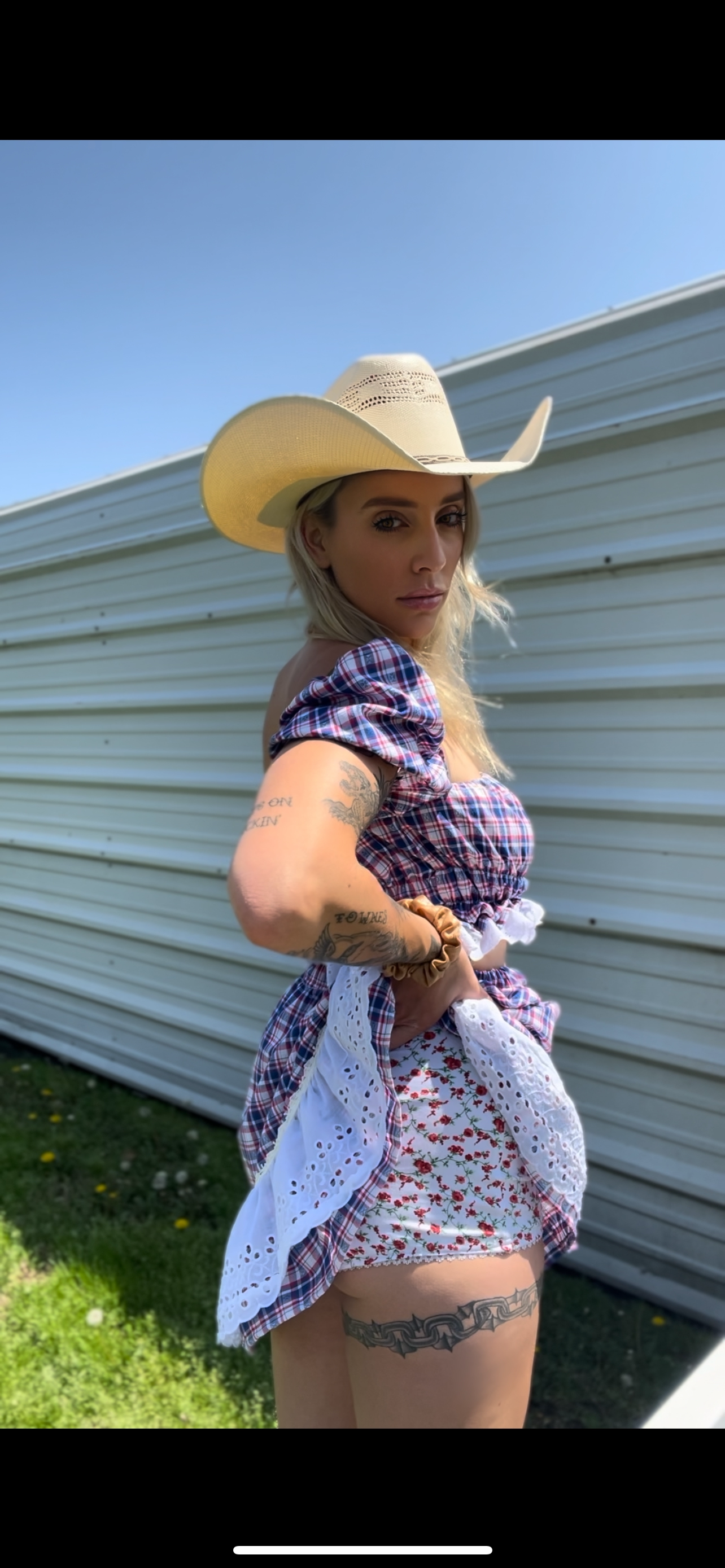 Prairie Skirt Set in Blue Gingham