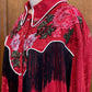 Lurex Pearl Snap Shirt With Floral Embroidery
