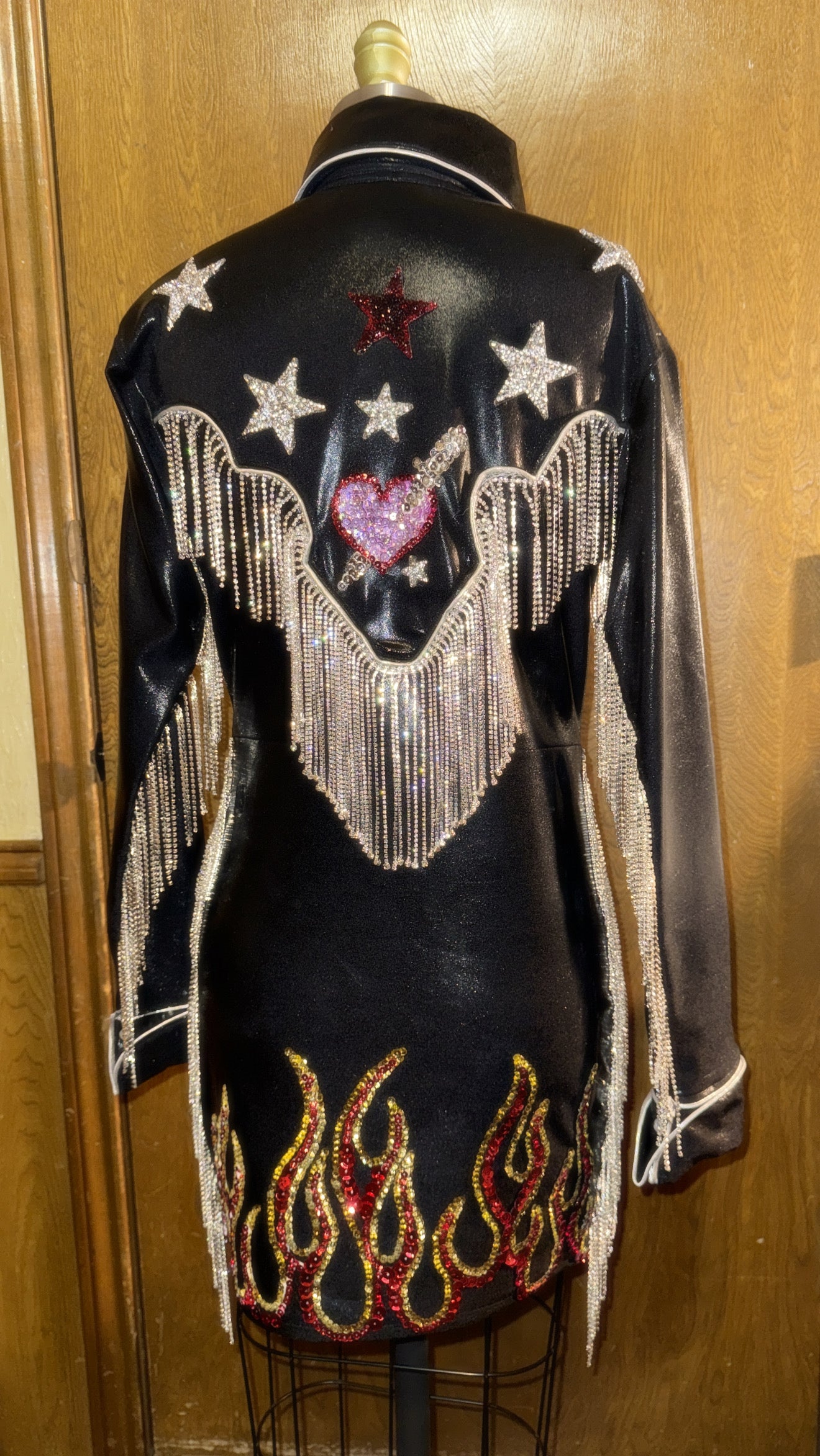Rhinestone Pearl Snap Dress - Customizable Sequin Applique