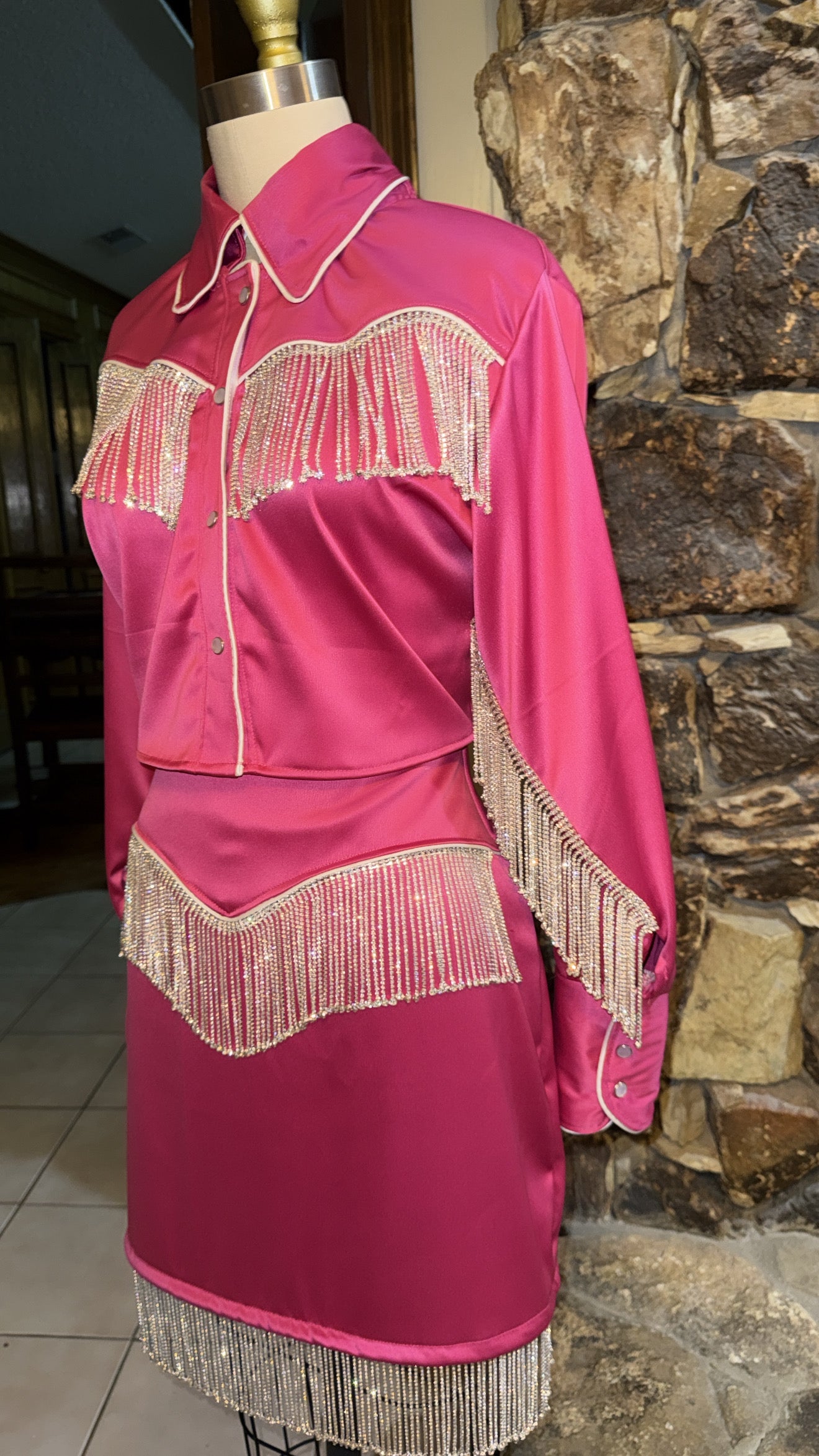 DOLLYWOOD Pearl Snap Skirt Set