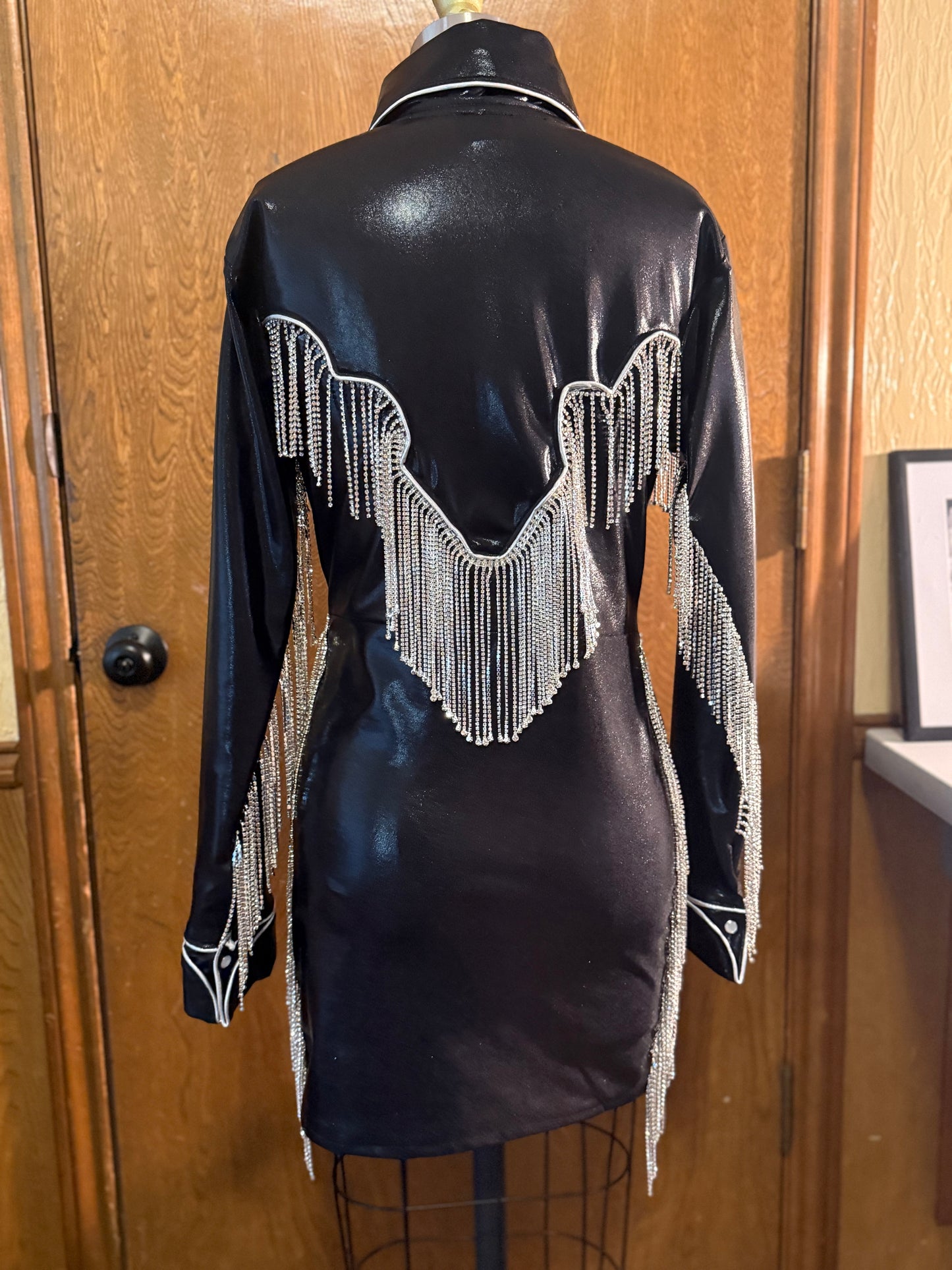 Rhinestone Pearl Snap Dress