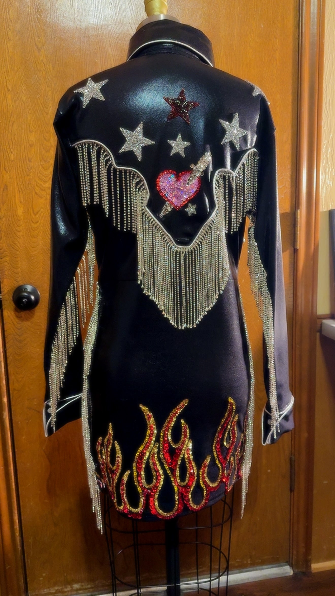 Rhinestone Pearl Snap Dress - Customizable Sequin Applique