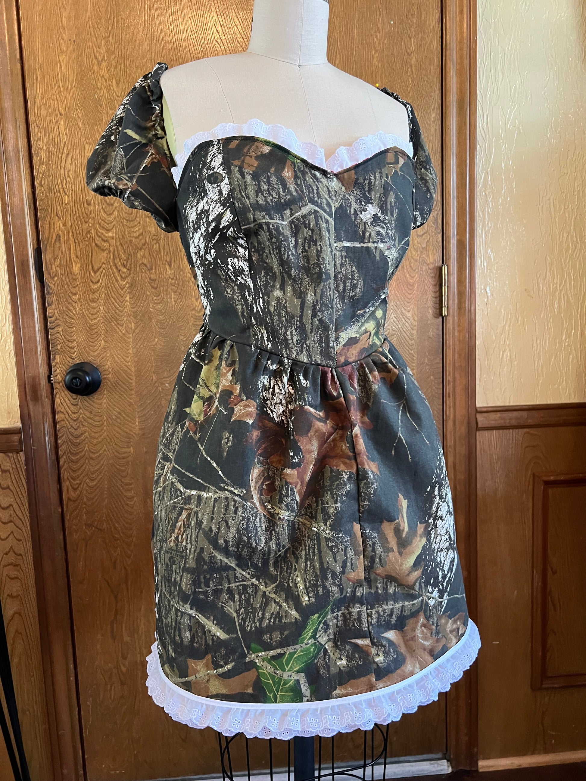 short camo dresses Women's Camo Bridesmaid Dresses Short Plus Size Camouflage Prom Halter Cocktail