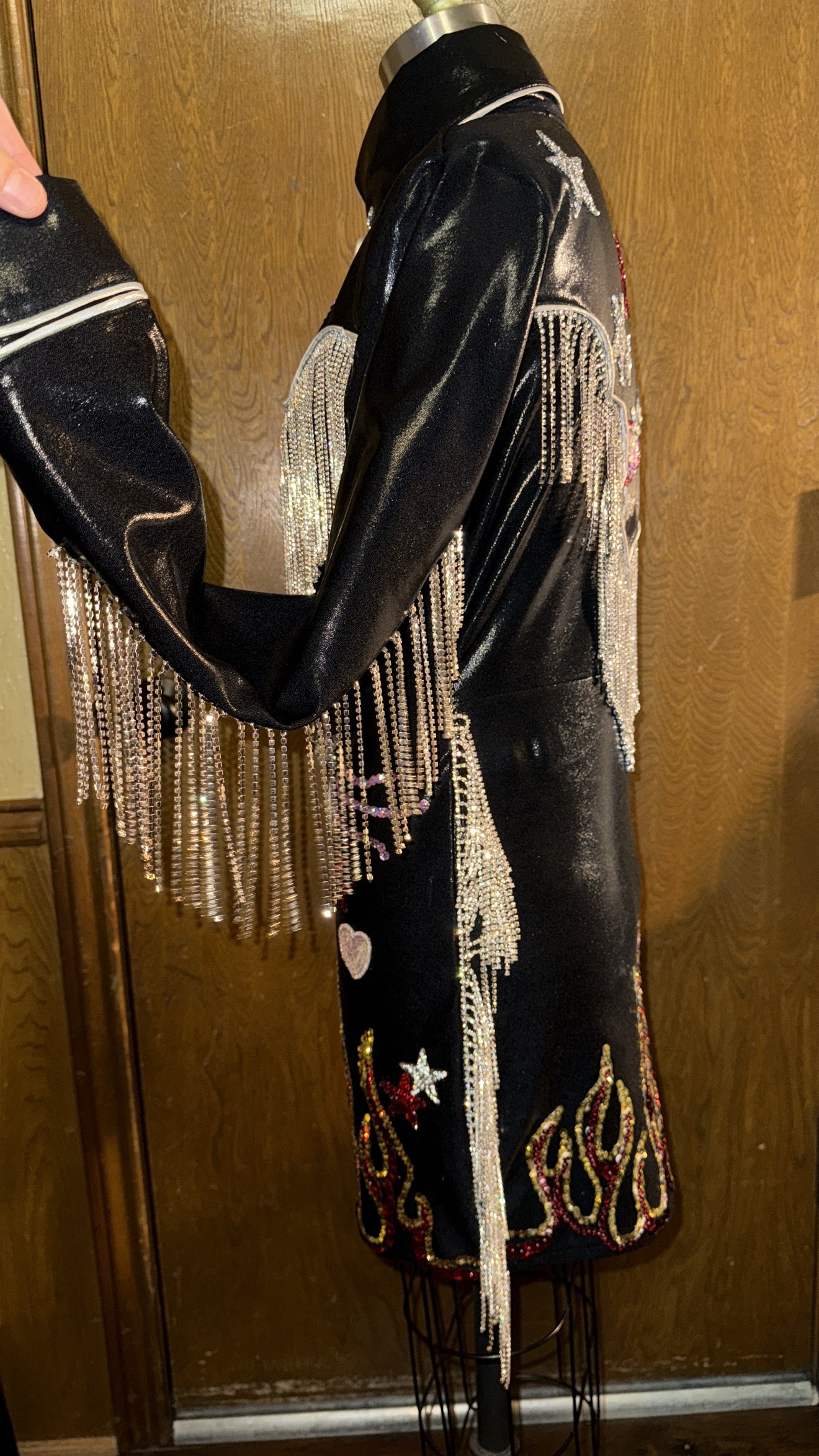 Rhinestone Pearl Snap Dress - Customizable Sequin Applique