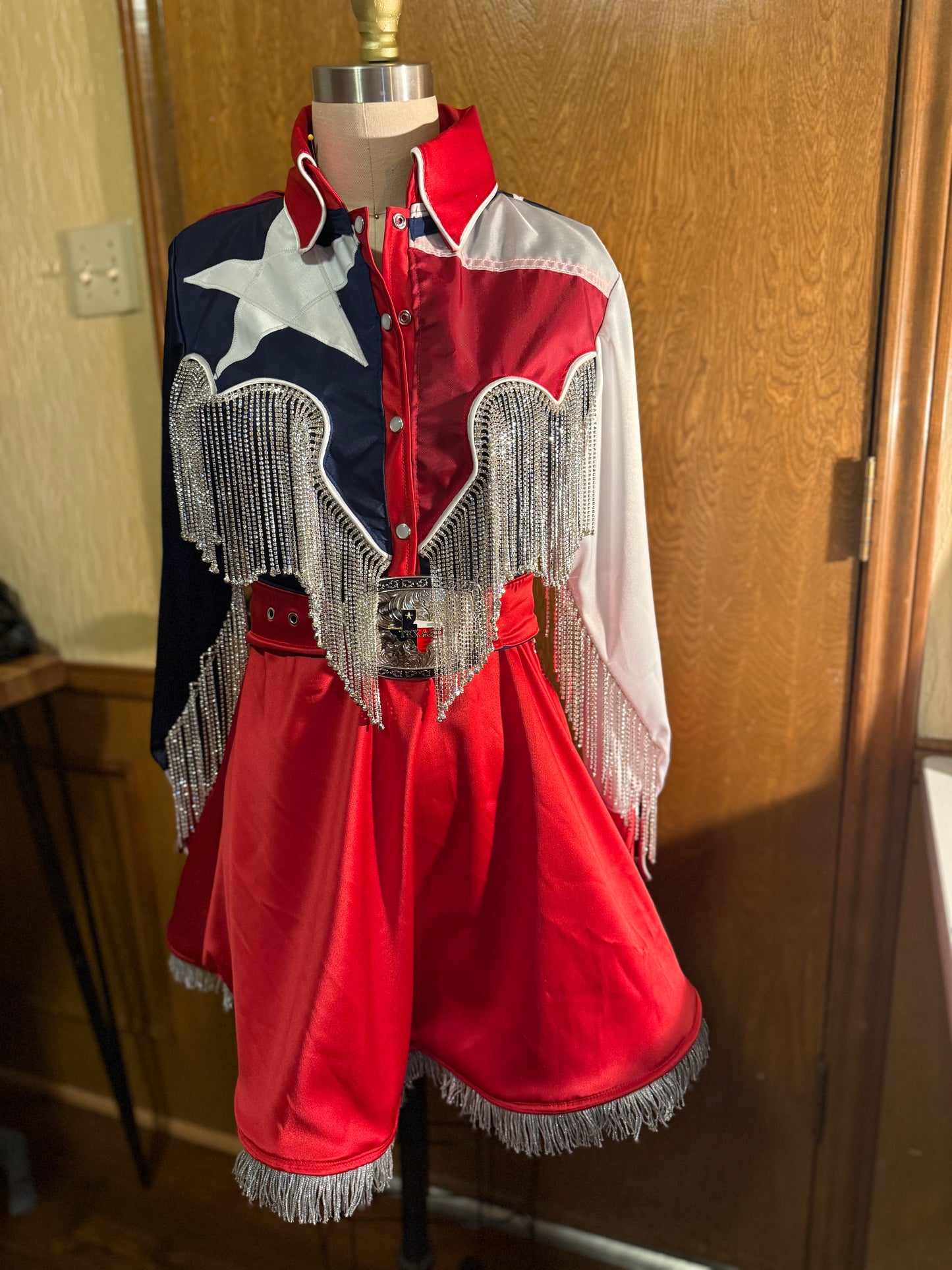 The Lone Star Pearl Snap Dress Texas Flag Dress