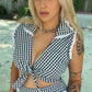 EmmyLou Gingham Wrap Top