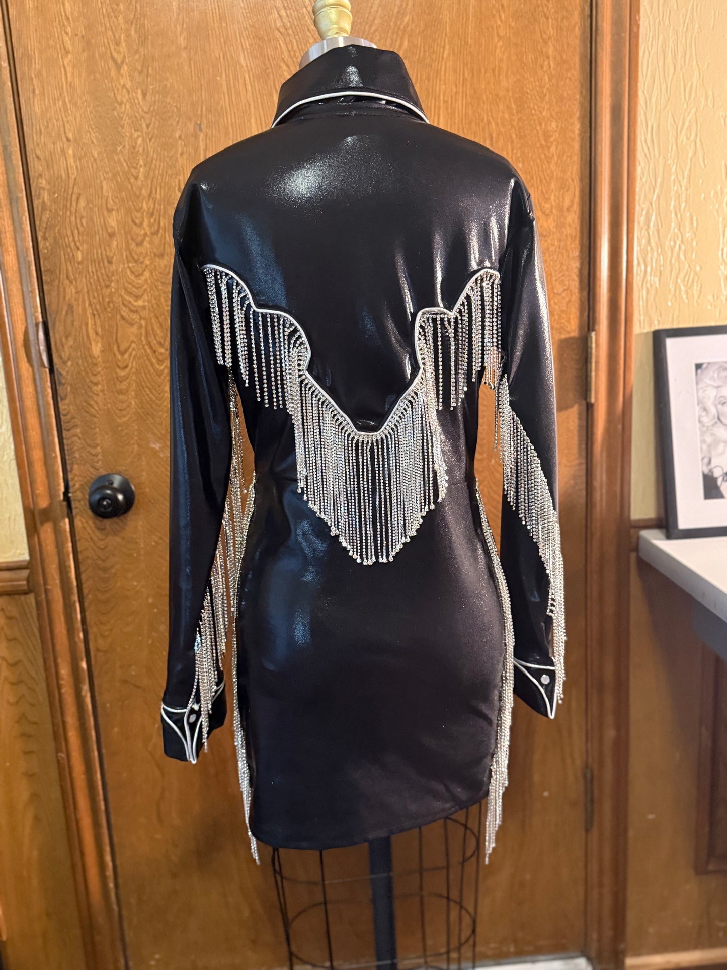 Rhinestone Pearl Snap Dress