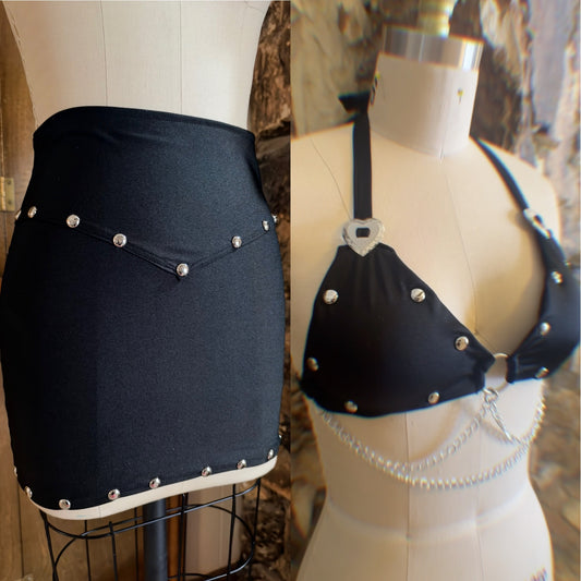 Skylar Chain Bra Top x Skirt