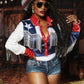 The Lone Star Pearl Snap Jacket - Cropped, Texas Flag