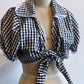 EmmyLou Gingham Wrap Top