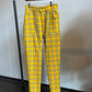 High Waisted Tartan Plaid Pants With Chain